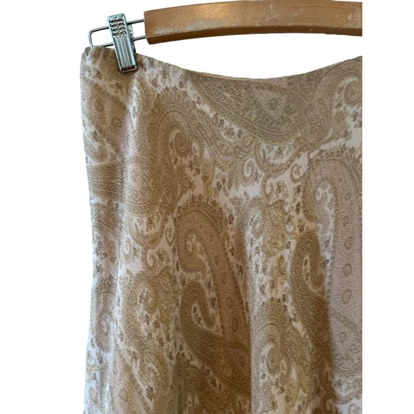 Ralph Lauren Tan A-Line Silk Skirt PS - Picture 2 of 5